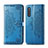 Leather Case Stands Fashionable Pattern Flip Cover Holder for Samsung Galaxy A41 SC-41A Blue