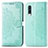 Leather Case Stands Fashionable Pattern Flip Cover Holder for Samsung Galaxy A50S Green
