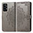 Leather Case Stands Fashionable Pattern Flip Cover Holder for Samsung Galaxy A52 4G Gray