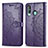 Leather Case Stands Fashionable Pattern Flip Cover Holder for Samsung Galaxy A60 Purple