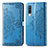 Leather Case Stands Fashionable Pattern Flip Cover Holder for Samsung Galaxy A70S Blue