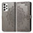 Leather Case Stands Fashionable Pattern Flip Cover Holder for Samsung Galaxy A73 5G Gray