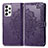 Leather Case Stands Fashionable Pattern Flip Cover Holder for Samsung Galaxy A73 5G Purple