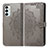 Leather Case Stands Fashionable Pattern Flip Cover Holder for Samsung Galaxy F23 5G Gray