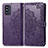 Leather Case Stands Fashionable Pattern Flip Cover Holder for Samsung Galaxy F52 5G Purple