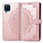 Leather Case Stands Fashionable Pattern Flip Cover Holder for Samsung Galaxy M12 Rose Gold