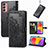 Leather Case Stands Fashionable Pattern Flip Cover Holder for Samsung Galaxy M13 4G