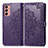 Leather Case Stands Fashionable Pattern Flip Cover Holder for Samsung Galaxy M13 4G Purple