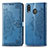 Leather Case Stands Fashionable Pattern Flip Cover Holder for Samsung Galaxy M20 Blue