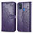 Leather Case Stands Fashionable Pattern Flip Cover Holder for Samsung Galaxy M21 Purple