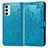 Leather Case Stands Fashionable Pattern Flip Cover Holder for Samsung Galaxy M23 5G Blue