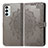 Leather Case Stands Fashionable Pattern Flip Cover Holder for Samsung Galaxy M23 5G Gray