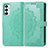 Leather Case Stands Fashionable Pattern Flip Cover Holder for Samsung Galaxy M23 5G Green