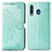 Leather Case Stands Fashionable Pattern Flip Cover Holder for Samsung Galaxy M30 Green