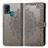 Leather Case Stands Fashionable Pattern Flip Cover Holder for Samsung Galaxy M31 Prime Edition Gray