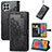 Leather Case Stands Fashionable Pattern Flip Cover Holder for Samsung Galaxy M33 5G