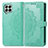 Leather Case Stands Fashionable Pattern Flip Cover Holder for Samsung Galaxy M33 5G Green