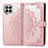 Leather Case Stands Fashionable Pattern Flip Cover Holder for Samsung Galaxy M33 5G Rose Gold