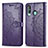 Leather Case Stands Fashionable Pattern Flip Cover Holder for Samsung Galaxy M40 Purple