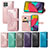 Leather Case Stands Fashionable Pattern Flip Cover Holder for Samsung Galaxy M53 5G