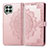 Leather Case Stands Fashionable Pattern Flip Cover Holder for Samsung Galaxy M53 5G Rose Gold