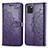 Leather Case Stands Fashionable Pattern Flip Cover Holder for Samsung Galaxy M60s Purple