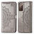 Leather Case Stands Fashionable Pattern Flip Cover Holder for Samsung Galaxy S20 FE (2022) 5G Gray