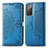 Leather Case Stands Fashionable Pattern Flip Cover Holder for Samsung Galaxy S20 Lite 5G Blue