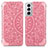 Leather Case Stands Fashionable Pattern Flip Cover Holder for Samsung Galaxy S21 5G