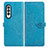 Leather Case Stands Fashionable Pattern Flip Cover Holder for Samsung Galaxy Z Fold3 5G Blue