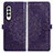 Leather Case Stands Fashionable Pattern Flip Cover Holder for Samsung Galaxy Z Fold3 5G Purple