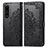 Leather Case Stands Fashionable Pattern Flip Cover Holder for Sony Xperia 1 III Black