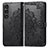 Leather Case Stands Fashionable Pattern Flip Cover Holder for Sony Xperia 1 V Black