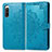 Leather Case Stands Fashionable Pattern Flip Cover Holder for Sony Xperia 10 IV SOG07 Blue