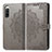 Leather Case Stands Fashionable Pattern Flip Cover Holder for Sony Xperia 10 IV SOG07 Gray