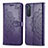 Leather Case Stands Fashionable Pattern Flip Cover Holder for Sony Xperia 5 II Purple