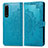 Leather Case Stands Fashionable Pattern Flip Cover Holder for Sony Xperia 5 III Blue