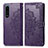 Leather Case Stands Fashionable Pattern Flip Cover Holder for Sony Xperia 5 III Purple