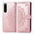 Leather Case Stands Fashionable Pattern Flip Cover Holder for Sony Xperia 5 III Rose Gold