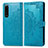 Leather Case Stands Fashionable Pattern Flip Cover Holder for Sony Xperia 5 III SO-53B Blue