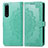 Leather Case Stands Fashionable Pattern Flip Cover Holder for Sony Xperia 5 III SO-53B Green
