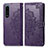 Leather Case Stands Fashionable Pattern Flip Cover Holder for Sony Xperia 5 III SO-53B Purple