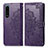 Leather Case Stands Fashionable Pattern Flip Cover Holder for Sony Xperia 5 IV Purple