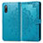 Leather Case Stands Fashionable Pattern Flip Cover Holder for Sony Xperia Ace II SO-41B Blue