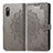 Leather Case Stands Fashionable Pattern Flip Cover Holder for Sony Xperia Ace II SO-41B Gray