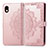 Leather Case Stands Fashionable Pattern Flip Cover Holder for Sony Xperia Ace III SO-53C Rose Gold