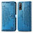 Leather Case Stands Fashionable Pattern Flip Cover Holder for Vivo iQOO U1 Blue