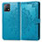 Leather Case Stands Fashionable Pattern Flip Cover Holder for Vivo iQOO U3 5G Blue
