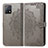 Leather Case Stands Fashionable Pattern Flip Cover Holder for Vivo iQOO U3 5G Gray
