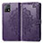 Leather Case Stands Fashionable Pattern Flip Cover Holder for Vivo iQOO U3 5G Purple